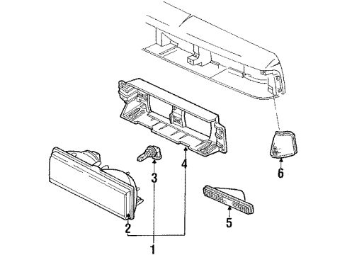 1988 Oldsmobile Firenza Bulbs Lamp Asm-Parking Diagram for 5976096