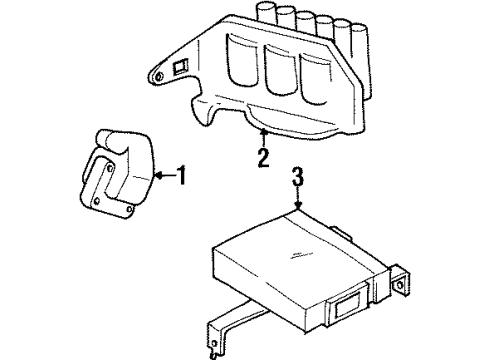 1999 Mitsubishi 3000GT Ignition System Ignition Coil Diagram for MD152648