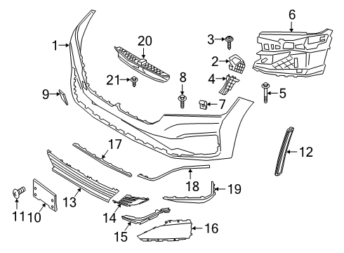 2021 BMW 745e xDrive Bumper & Components - Front Side Reflector Left Diagram for 63147355805