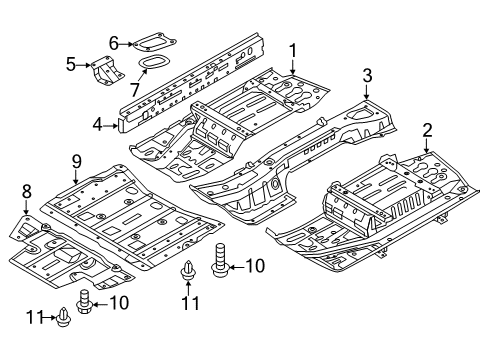 2019 Nissan Leaf Pillars, Rocker & Floor - Floor & Rails Sill-Inner, LH Diagram for G6451-5SAMA