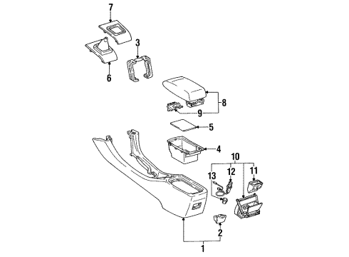 1992 Lexus ES300 Center Console Lock Sub-Assy, Console Compartment Door Diagram for 58908-33010-C0