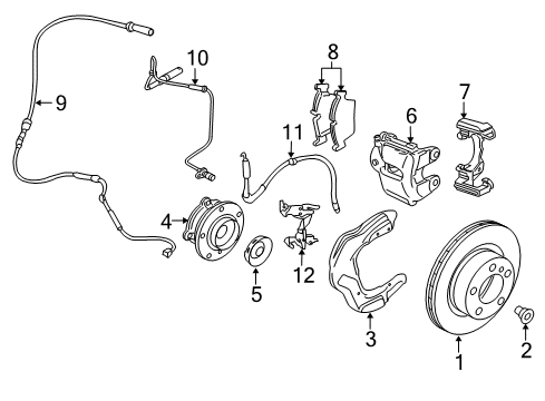 2017 BMW M4 Front Brakes Brake Caliper Left Diagram for 34117850463