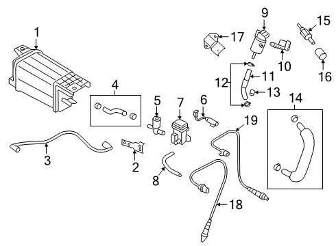 2020 Hyundai Veloster Powertrain Control Wire-Canister Close Valve Extension Diagram for 31476-G3000