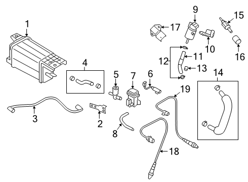 2020 Hyundai Veloster Powertrain Control Bracket-Purge Control Diagram for 29011-2B110