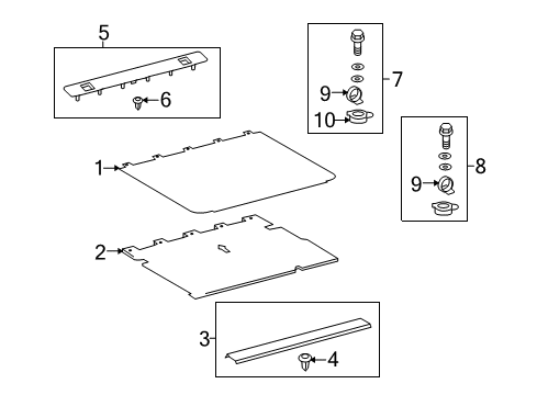 2016 Toyota 4Runner Interior Trim - Rear Body Trim Board Fastener Diagram for 90467-07210-C0