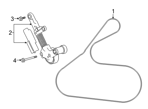2019 Toyota C-HR Belts & Pulleys Serpentine Tensioner Diagram for 16620-37030