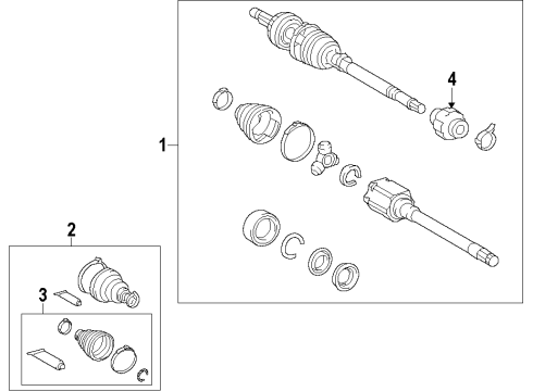 2018 Toyota Highlander Front Axle Shafts & Joints, Drive Axles Axle Assembly Diagram for 43420-0E150