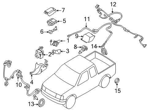 1999 Nissan Frontier ABS Components Packing-Booster Diagram for 47212-8B400