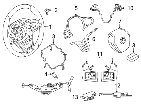 2022 BMW Z4 Steering Wheel & Trim Steering Wheel Electronics Control Unit Diagram for 61317857777