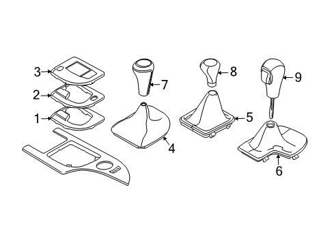 2004 BMW 525i Shifter Trim Cover, Gear Selecting Lever Smg Diagram for 51167059901