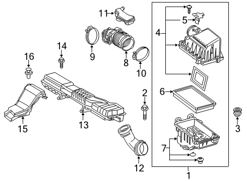 2019 Toyota Corolla Filters Hose, Air Cleaner Diagram for 17881-24050