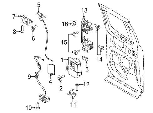 2022 Ford F-350 Super Duty Lock & Hardware Handle, Inside Diagram for FL3Z-1822600-AH