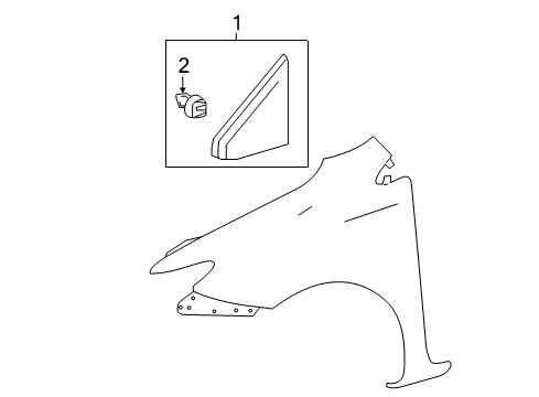 2017 Toyota Corolla iM Exterior Trim - Fender Corner Trim Diagram for 60117-12060