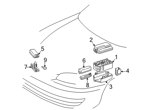 1998 Toyota Corolla Electrical Components Cover Diagram for 82661-12210