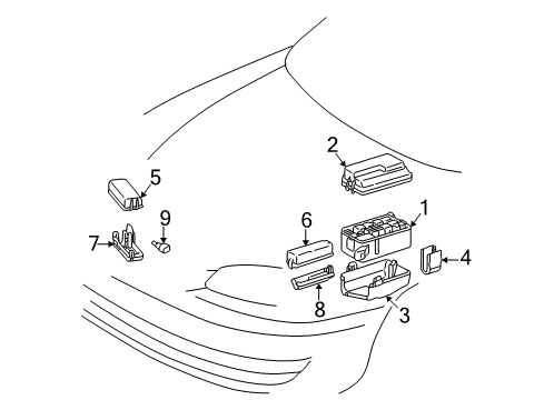 1998 Toyota Corolla Electrical Components Cover Diagram for 82623-02010