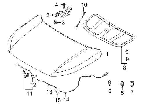 2020 Hyundai Venue Hood & Components Rod Assembly-Hood Stay Diagram for 81170-K2000
