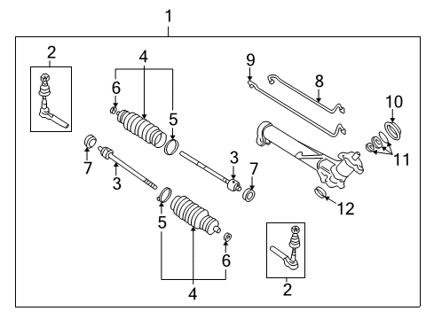 1999 Pontiac Grand Am P/S Pump & Hoses, Steering Gear & Linkage Inner Tie Rod Diagram for 26055105