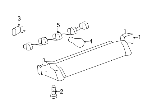 2010 Chevrolet HHR Bulbs High Mount Lamp Diagram for 15287657