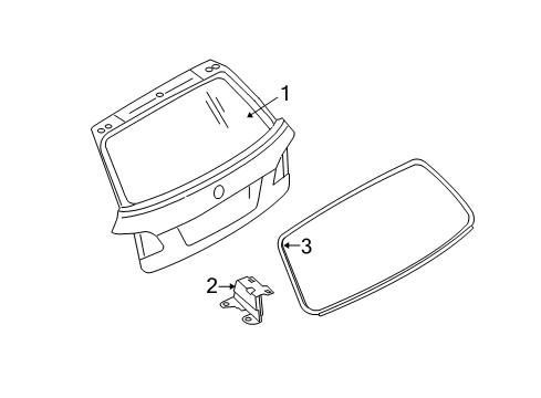 2007 BMW 530xi Lift Gate - Glass & Hardware Rear Window Sealing Diagram for 51717061390