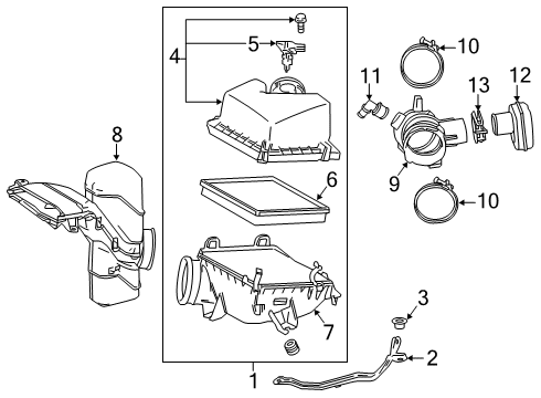 2019 Lexus RX350L Filters Cleaner Assembly, Air W Diagram for 17700-31C00
