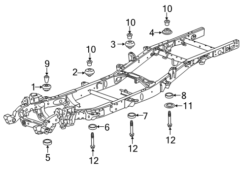 2017 GMC Sierra 2500 HD Body Mounting - Frame Cushion Asm-Body Bolt Upper Location #*Black Diagram for 25994881