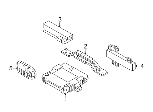 2018 Fiat 500X Keyless Entry Components Bracket Diagram for 68248131AA