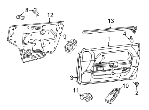 2010 Dodge Challenger Interior Trim - Door Plug-Door Trim Panel Diagram for 4784033AA