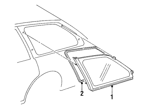 1996 Toyota Corolla Quarter Panel - Glass & Hardware Weatherstrip Diagram for 68167-13020