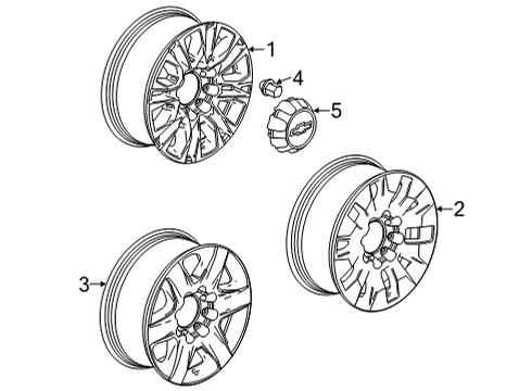 2020 Chevrolet Silverado 2500 HD Wheels Hub Cap Diagram for 84776571