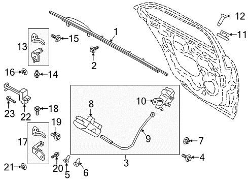 2018 Lincoln Continental Rear Door - Lock & Hardware Handle, Outside Diagram for GD9Z-5426605-ADPTM