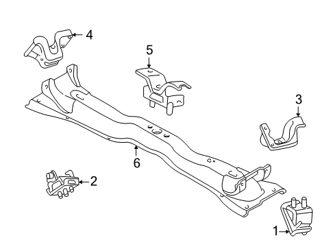 2004 Lincoln Aviator Engine & Trans Mounting Motor Mount Bracket Diagram for 4L2Z-6031-CA