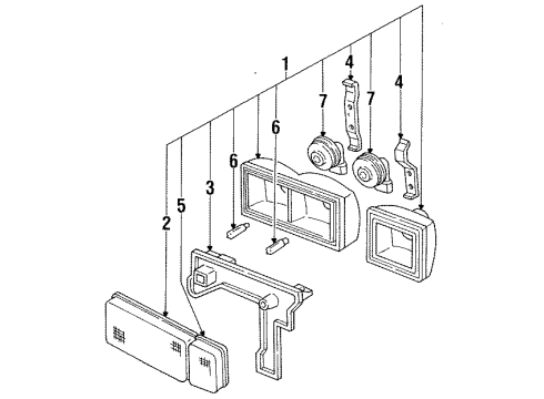 1995 Cadillac Seville Headlamps Headlamp Assembly(W/ Parking & Turn Signal Lamp) Diagram for 19178232