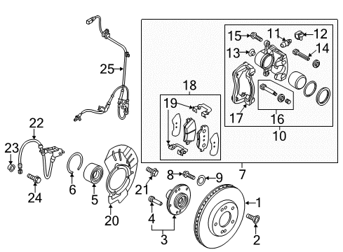 2019 Kia Soul EV Front Brakes Sensor-Abs Front Wheel Diagram for 95670B2050