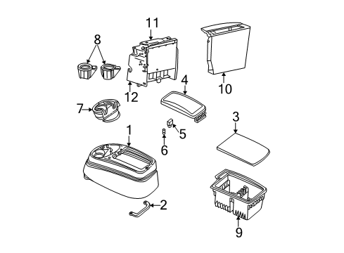 1997 Ford F-250 Front Console Console Diagram for F65Z15045A36AAA