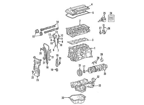 2007 Nissan Sentra Engine Parts, Mounts, Cylinder Head & Valves, Camshaft & Timing, Variable Valve Timing, Oil Pan, Oil Pump, Balance Shafts, Crankshaft & Bearings, Pistons, Rings & Bearings CRANKSHAFT Assembly Diagram for 12200-EN20A