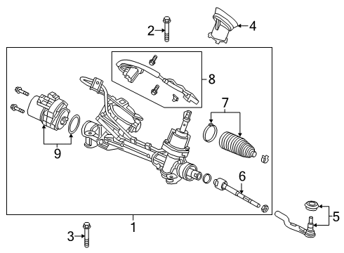 2022 Acura RDX Steering Gear & Linkage RACK, POWER STEERING Diagram for 53623-TJB-A01