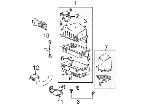 2002 Ford Focus Air Intake Resonator Assembly Diagram for YS4Z-9F763-MA