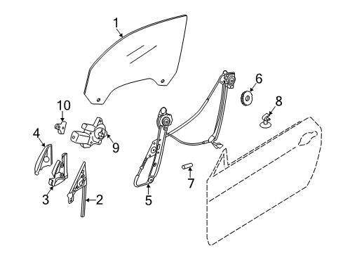 2013 BMW 135i Door & Components Seal, Outer Left Mirror Triangle Diagram for 51337164935