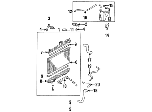 1993 Nissan Altima Radiator & Components Mounting Rubber-Radiator, Lower Diagram for 21507-1E400