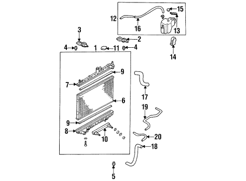 1997 Nissan Altima Radiator & Components Radiator Assy Diagram for 21410-0Z800