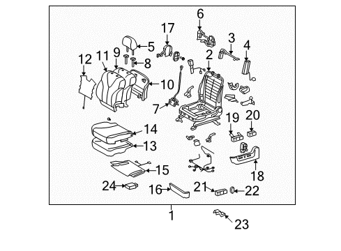 2012 Toyota Venza Heated Seats Seat Cushion Pad Diagram for 71512-0T020