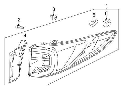 2021 Acura RDX Tail Lamps BEZEL, L Diagram for 33554-TJB-A01