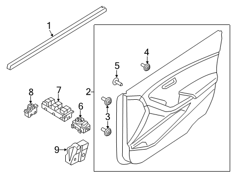 2020 Hyundai Elantra GT Rear Door Weatherstrip-Front Door Belt Inside RH Diagram for 82241-G3000