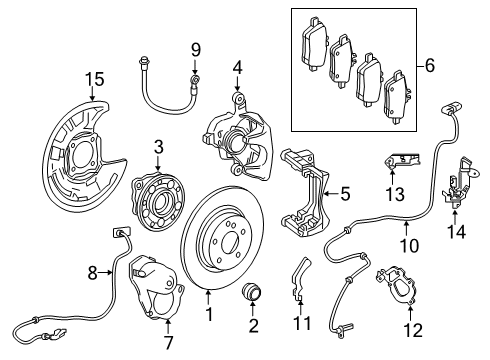 2019 Infiniti QX30 Rear Brakes Bracket-Antiskid Sensor Diagram for 47961-5DA6A