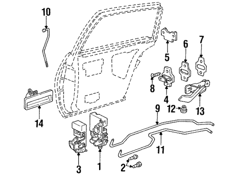 1995 Oldsmobile Achieva Rear Door ROD, Door Locking Diagram for 22585614