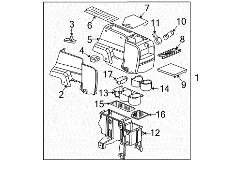 2006 Saturn Vue Center Console Cup Holder Insert Diagram for 15875675