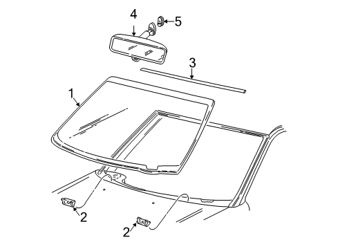 2006 Lincoln Navigator Windshield Glass Weatherstrip Diagram for 4L1Z-1503110-AA