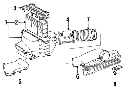 1996 Lexus SC400 Air Intake Cleaner Assy, Air Diagram for 17700-50110