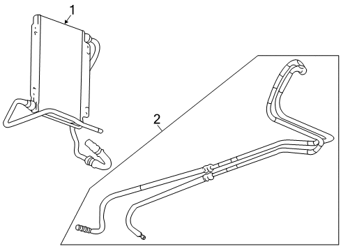 2003 Cadillac CTS Trans Oil Cooler Cooler, Trans Fluid Auxiliary Diagram for 25740120