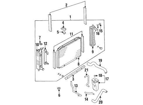 1997 Nissan Quest Radiator & Components Tank Assy-Reserve Diagram for 21710-1B000